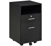 Vinsetto Archivador de Oficina Portadocumentos de Madera con 2 Cajones y Estante Abierto, 39x40x65 cm, Negro Aosom España