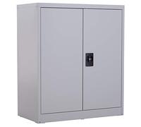 Vinsetto Armario Archivador Metálico 2 Puertas Cerradura 80x40x92,5 cm Gris