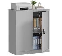 Vinsetto Armario Archivador Metálico 2 Puertas Cerradura 80x40x92,5 cm Gris | Archivador de Oficina, Estante Regulable, Estudio, Sala de Estar