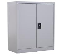 Vinsetto Armario Archivador Metálico con 2 Puertas Cerradura Estante Ajustable para Sala de Estar Estudio 80x40x92,5 cm Gris