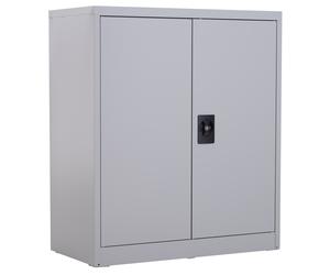 Vinsetto Armario Archivador Metálico con 2 Puertas Cerradura Estante Ajustable para Sala de Estar Estudio 80x40x92,5 cm Gris
