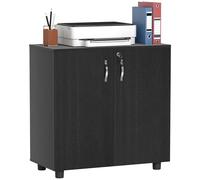 Vinsetto Armario Oficina con Cerradura, 2 Puertas, 80x40x80 cm, Negro