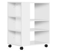 Vinsetto Armario para Impresora Mueble Auxiliar de Oficina con Ruedas con 3 Estantes Laterales y 2 Frenos Carga 30 kg para Dormitorio Cocina Salón 60x40x75,8 cm Blanco