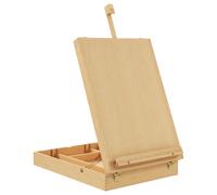 Vinsetto Caballete de Mesa de Madera Caja de Caballete Plegable con Compartimentos y Altura Ajustable 27x41,5x74,5 cm Natural