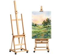 Vinsetto Caballete de Pintura Plegable 238 cm con Ruedas Bandeja Natural
