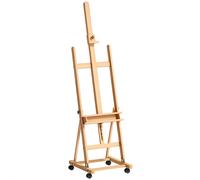Vinsetto Caballete de Pintura Plegable de Madera 238 cm con Ruedas Altura Ajustable Bandeja Natural