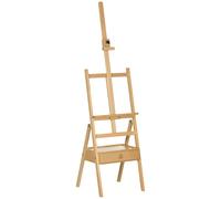 Vinsetto Caballete de Pintura de Madera Sostiene Lienzos hasta 92 cm con Cajón y Altura Ajustable Caballete de Estudio con Marco en H 43,5x43x150-190 cm Natural