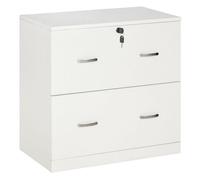 Vinsetto cajonera de escritorio con 2 cajones cajonera de oficina con guías para carpetas colgantes para a4 cerradura y 2 llaves para estudio salón 77x42x72 cm blanco 42 cm
