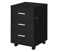Vinsetto Cajonera de Escritorio con 3 Cajones Ruedas 40x40x61,5 cm Negro