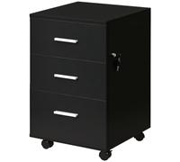 Vinsetto Cajonera de Escritorio con 3 Cajones Ruedas 40x40x61,5 cm Negro