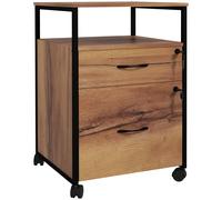 Vinsetto Cajonera de Oficina Cajonera para Escritorio con Ruedas Archivador para Tamaño Carta A4 44x40x66,5 cm Marrón Rústico Aosom España