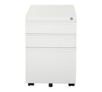Vinsetto Cajonera de Oficina con Ruedas Mueble con Cerradura 2 Cajones y 1 Archivador para Tamaño A4 Carta 39x48x60 cm Blanco Aosom España