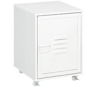 Vinsetto cajonera de oficina mueble archivador con ruedas estante ajustable y puerta de metal para tamaño a4 para estudio salón 38x38,5x55,5 cm blanco 38.5 cm