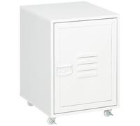 Vinsetto Cajonera de Oficina Mueble Archivador con Ruedas Estante Ajustable y Puerta de Metal para Tamaño A4 para Estudio 38x38.5x55.5 cm