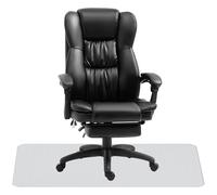 Vinsetto Conjunto 1 Silla de Masaje Reclinable 68,5x68,5x113-121 cm y 1 Alfombra Protectora de Suelo 90x120 cm Negro Transparente Aosom España