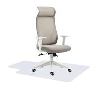 Vinsetto conjunto de oficina incluye 1 silla de oficina reclinable con ruedas y altura ajustable 64x61x120,9-128,9 cm y 1 alfombra protectora de suelo 90x120 cm gris y transparente