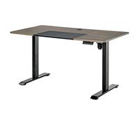 Vinsetto Escritorio de Pie Soporte de Escritorio con Altura Ajustable y 4 Teclas de Memoria para Oficina Hogar 140x70x72-116 cm Negro y Madera Natural Black