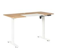 Vinsetto Escritorio de Pie Soporte de Escritorio con Altura Ajustable y 4 Teclas de Memoria para Oficina Hogar 140x70x72-116 cm Negro y Madera Natural White 140x70x116cm