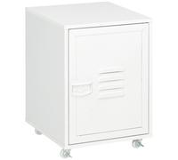 Vinsetto Mueble Archivador con Ruedas Estante Ajustable y Puerta de Metal para Tamaño A4 para Estudio 38x38,5x55,5 cm Blanco Aosom España