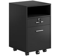 Vinsetto Mueble de Oficina con Ruedas 2 Cajones 1 Cajón con Cerradura 5 Ruedas 40x40x65 cm Negro Aosom España