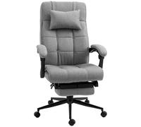 Vinsetto Silla de Escritorio de Oficina Reclinable con Reposapiés Altura Ajustable Reposacabezas y Reposabrazos Gris Aosom España