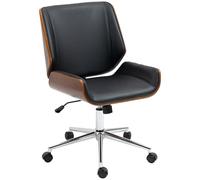 Vinsetto Silla de escritorio giratoria PU Altura ajustable 51x65,5x82-92 cm Negro