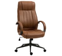 Vinsetto Silla de Escritorio Giratoria Ajustable en Altura con Reposacabezas y Reposabrazos Marrón 61,5x52,5x118-126 cm Aosom España