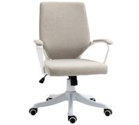 Vinsetto Silla de Escritorio Giratoria Silla de Oficina Basculante con Reposabrazos y Altura Ajustable 62x69x92-100 cm Beige Aosom España