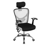 Vinsetto silla de escritorio giratoria silla de oficina con altura ajustable respaldo reclinable reposacabezas regulable y soporte lumbar tapizado en malla transpirable gris