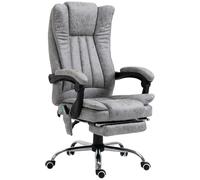 Vinsetto Silla de Masaje con 6 Puntos de Masaje Ajustable con Función de Calefacción Reposapiés Retráctil y Control Remoto Gris