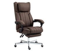 Vinsetto silla de masaje con 6 puntos de masaje silla de oficina giratoria silla de escritorio reclinable con altura ajustable control remoto reposapiés y reposacabezas marrón oscuro