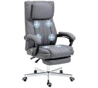 Vinsetto Silla de masaje ergonómica, 6 puntos, reclinable, giratoria, gris
