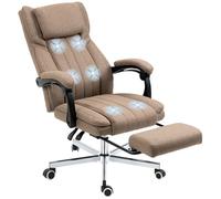 Vinsetto Silla de Masaje 6 puntos – Reclinable, giratoria, altura ajustable, marrón 65x61x118 cm