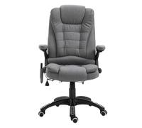 Vinsetto Silla de Masaje Ergonómica con 6 Puntos de Masaje Función de Calefacción Altura Ajustable y Ruedas 68x72x110-120 cm Gris Aosom España