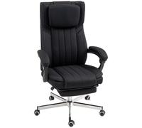 Vinsetto Silla de oficina asiento giratorio respaldo inclinable altura ajustable 65x61x105-113 cm Negro Aosom España