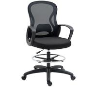 Vinsetto Sillón de Oficina sillón de Oficina Ajustable Asiento Alto Dim. 59L x 65W x 109-124H cm 360° Giratorio Malla Transpirable Negro