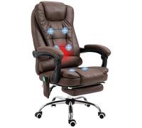 Vinsetto - Silla de oficina con masaje y calefacción, silla de oficina ergonómica, altura ajustable, respaldo reclinable, reposapies, mando a distancia con cable, giratorio 360°, tejido de microfibra
