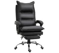Vinsetto Silla de Oficina con Reposapiés, Silla de Escritorio Regulable en Altura, Silla giratoria, Respaldo, Piel sintética, 66 x 72 x 122-130 cm White 66w x 72w x 122-130al cm
