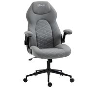 Vinsetto Silla de Oficina con Respaldo, ajustable en altura, reposabrazos abatibles, función de balanceo, Gris Claro Aosom España
