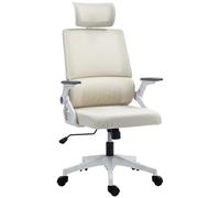Vinsetto Silla de Oficina de Malla con Basculante Giratoria 120 kg Beige