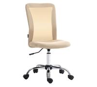 Vinsetto silla de oficina de malla silla de escritorio giratoria sin brazos con altura ajustable carga 100 kg para estudio despacho 43x58x90-100 cm beige