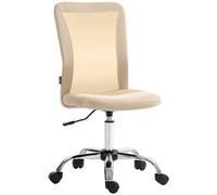 Vinsetto silla de oficina de malla silla de escritorio giratoria sin brazos con altura ajustable carga 100 kg para estudio despacho 43x58x90-100 cm beige