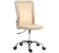 Vinsetto silla de oficina de malla silla de escritorio giratoria sin brazos con altura ajustable carga 100 kg para estudio despacho 43x58x90-100 cm beige
