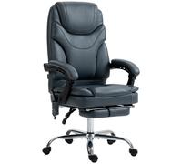 Vinsetto Silla de Oficina de Masaje con 6 Puntos de Vibración Tapizado en Cuero PU Silla Escritorio Reposapiés 67x67x121 cm Gris Aosom España