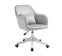 Vinsetto Silla de Oficina de Terciopelo con Masajeador y Cojín Lumbar Integrado Altura Ajustable Giratoria 360° Gris Claro Aosom España