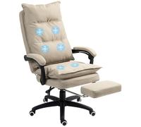 Vinsetto Silla de Oficina Ejecutiva con Masaje Respaldo Reclinable Beige