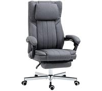 Vinsetto Silla de oficina asiento giratorio respaldo reclinable altura ajustable 65x61x105-113 cm Gris Aosom España