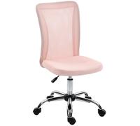 Vinsetto Silla de Oficina Ergonómica Giratoria Sin Reposabrazos en Tejido de Malla Transpirable, Altura Regulable, Rosa