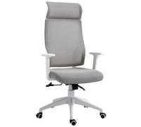 Vinsetto silla de oficina silla de escritorio giratoria ajustable en altura y reclinable hasta 120° bloqueo de posición 64x61x120,9-128,9 cm gris