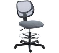Vinsetto Silla de oficina ergonómica, sillón de oficina con reposapiés, silla de dibujo en malla, altura regulable, gris oscuro Aosom España